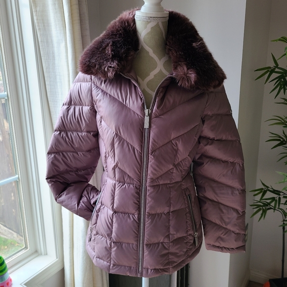 Kenneth Cole Faux Fur Puffer Jacket - Picture 3 of 12